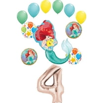 Little Mermaid Party Supplies Princess Ariel 4th Birthday Balloon Bouquet Decorations