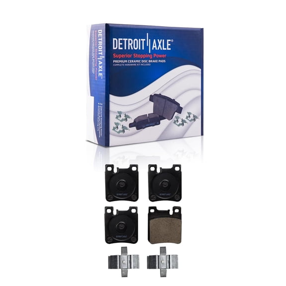 Detroit Axle - Rear Ceramic Brake Pads with Hardware for Mercedes-Benz CLK430 CLK500 E300 E320 E420 CLK320 CL500 CL600 SL320