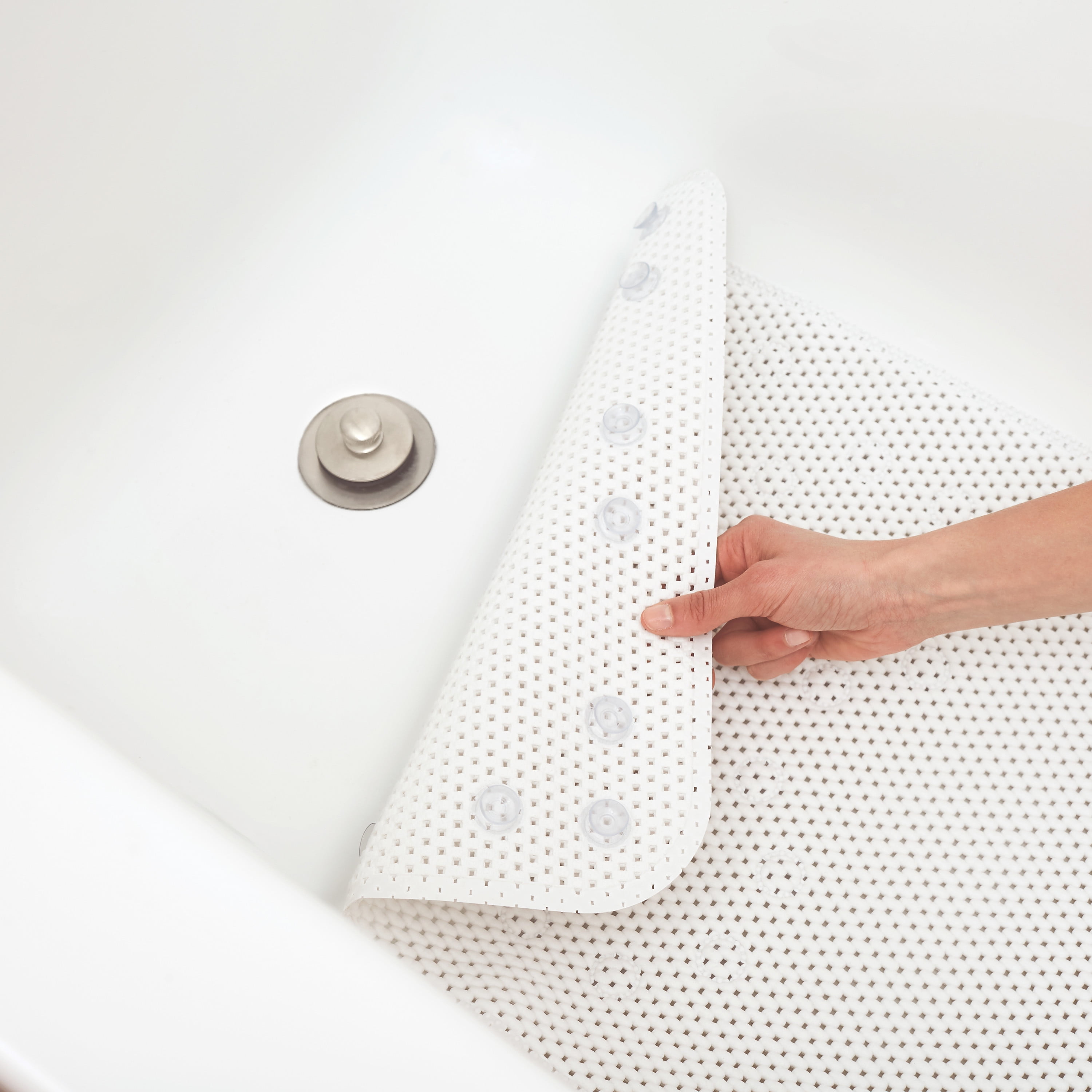 Clorox by Duck Brand Cushioned Foam Shower Mat, Non Slip Bathtub Mat with Suction Cups, Fits Square Shower Stalls, 21' x 21, White, 2 Pack
