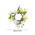 thumbnail image 4 of FEOLGEHLY Spring Easter Wreath, Artificial Egg-Shaped Ring with Colorful Eggs and Leaves, Lightweight Plastic Decoration for Indoor Windows Cabinet Doors Front Porch, Holiday Home Accent, 20cm, 4 of 7