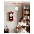 thumbnail image 5 of Vintage Pendulum Wall Clock 18 inch - Silent Quartz Movement - Pine Wood & Cherry Finish - Retro Grandfather Clock for Home Decor, 5 of 9