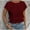 Wine, variant on Munlar Women Tops Casual Summer Peplum Black Shirts Hollow out Short Sleeve Crew Neck Loose Solid Color Blouses 2XL