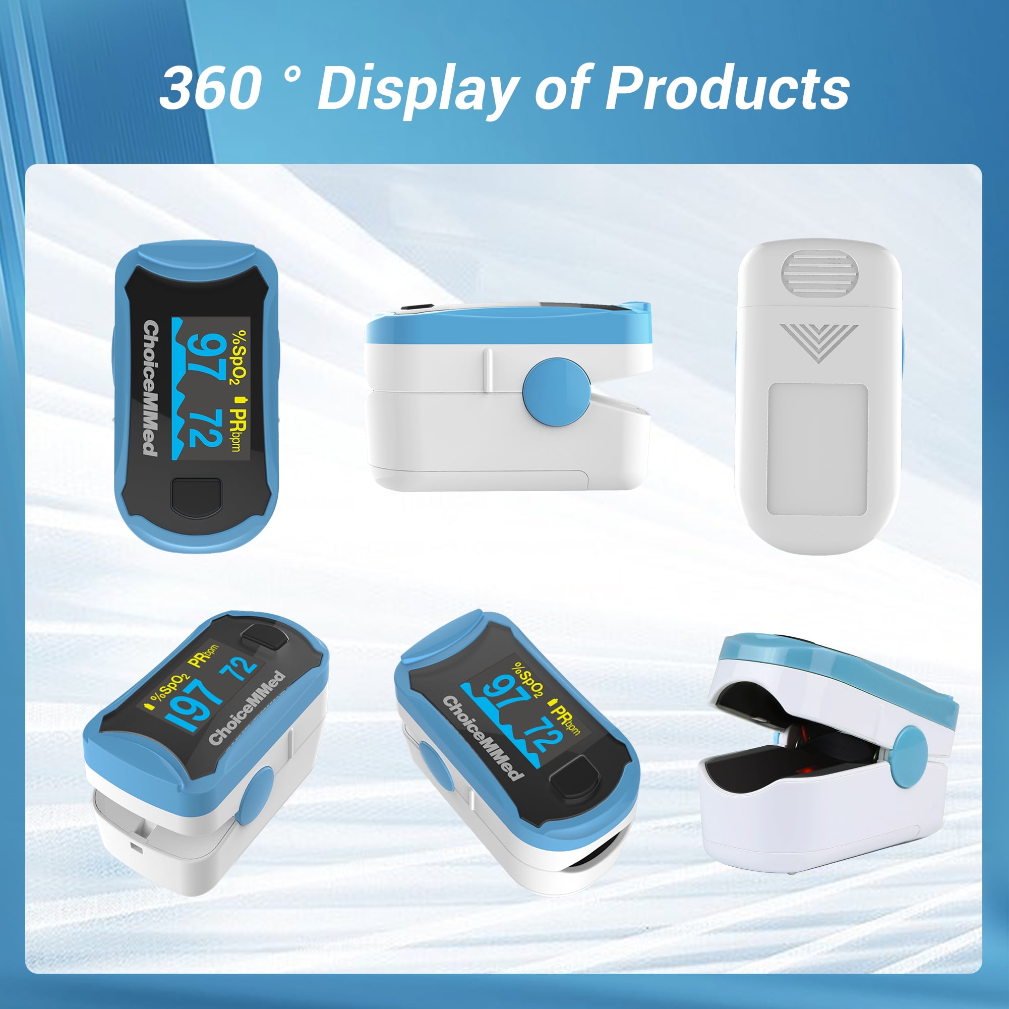 ChoiceMMed C29 Pulse Oximeter - Fingertip Pulse Oximeter Blood Oxygen Saturation Monitor - Large OLED Screen SPO2 Monitor with Lanyard and Carrying Case