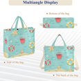 thumbnail image 6 of FORMRS Womens Corduroy Tote Bag Crossbody Shoulder Handbag with Pocket, Blue Beach Pattern, 6 of 7