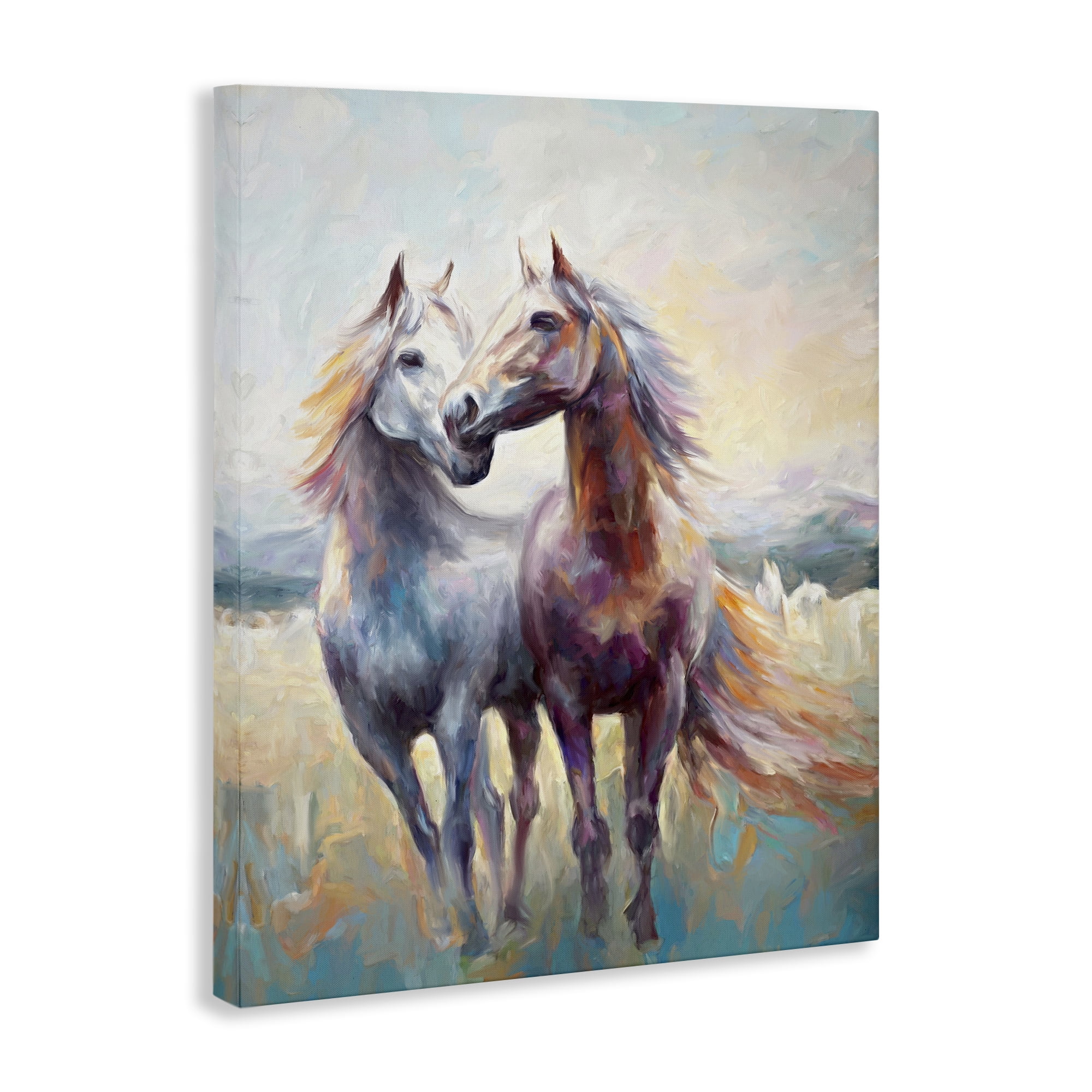 Stupell Industries Galloping Horse Pair Animals & Insects Painting Gallery Wrapped Canvas Art Print Wall Art, 36 x 48