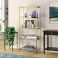 thumbnail image 7 of Evelyn&Zoe Alexis 30" Wide Rectangular Bookcase, Brass, 7 of 7