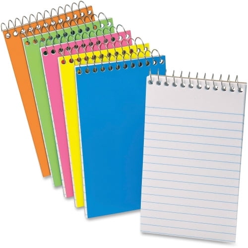 Ampad Glow Mini Memo Book Spiral Bound - 15 lb Basis Weight - 3' x 5' - Glow Pink, Glow Blue, Glow Orange, Glow Green, Glow Yellow Cover - Compact - 1Each