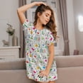 thumbnail image 3 of Honeii Chemical Flasks And Test Tubes Print Women's Loose Short Sleeve Nightgown, Soft Cotton Sleepwear, Comfy Loose Fit Pajama Dress for Sleep and Lounge, 3 of 6