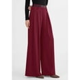 thumbnail image 5 of Womens Spring Wide Leg Trousers Loose Pleated Long Flowy Palazzo Work Pants with Pockets Wine Red S, 5 of 10