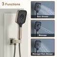 thumbnail image 6 of Boyel Living Rain Mixer Shower Faucet Set Ceiling Mount 12'' Rainfall 3 Function Thermostatic Shower System with 6 Body Jets,Brushed Nickel, 6 of 8