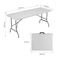 thumbnail image 3 of Hommoo 6ft Plastic Folding Table, Indoor Outdoor Portable Picnic Table for Home Office Party Picnic, with Lock, White, 3 of 6