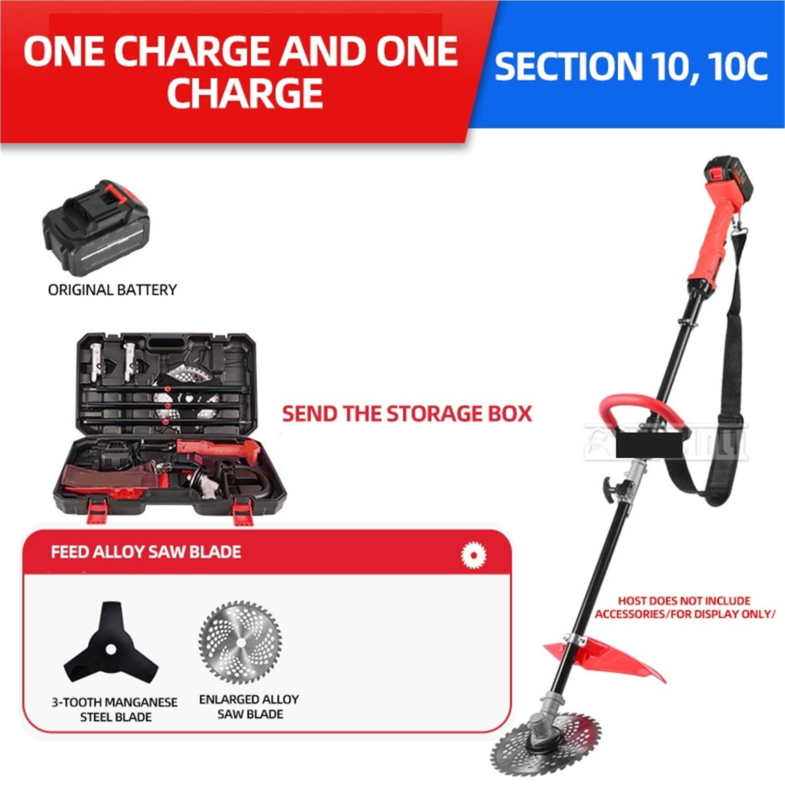 23cm Electric Lawn Mower, 2500RPM Cordless Grass Trimmer, Length Adjustable Garden Tool 21V 700w With Battery ,Hand & Power Tool