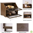 thumbnail image 7 of HOMEKOKO Double Layer Large Bread Box for Kitchen Counter, Wooden Large Capacity Bread Storage Bin (Brown), 7 of 7