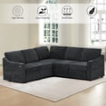 thumbnail image 4 of ACMEASE 84 Inches Chenille Sectional Couch w/Adjustable Backrests, Convertible L-Shape Sleeper Sofa w/USB Ports, Modular Corner Sofa w/Pull-Out Bed & Storage Space for Living Room, Black, 4 of 7