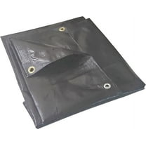 10 Mil Waterproof Black Tarp H.D. Reinforced Corners (Industrial Quality) (6' x 8')