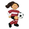 thumbnail image 4 of Ornaments by Elves Personalized Brunette Girl Soccer Player in Red Uniform Ornament 2024 .25lbs, 4 of 10