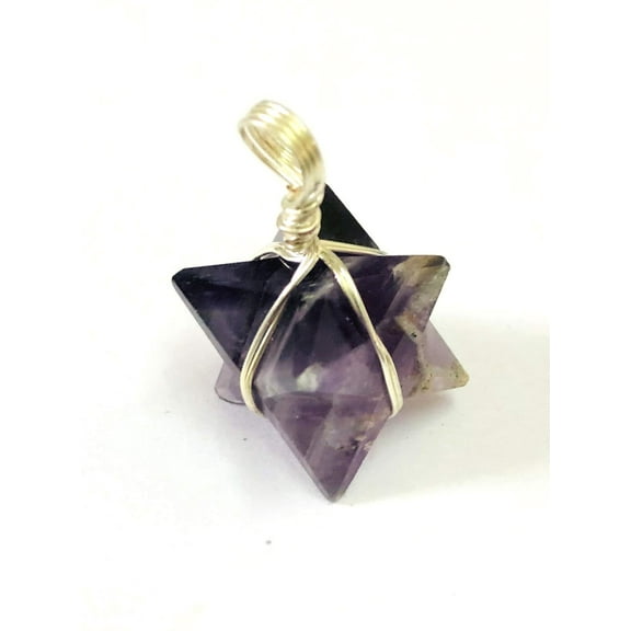 crystalmiracle Amethyst Merkaba Star Pendant Crystal Healing Fashion Jewelry Gift Handcrafted Accessory Gemstone