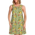 thumbnail image 1 of Vsdgher Robes d'Été Imprimé Taco pour Femmes Robe de Plage Décontractée Col en U Sans Manches Robe d'Été Ample avec Poche, 1 of 7