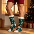 thumbnail image 7 of Lutiedan Christmas Fleece Socks for Men and Women, Fuzzy Non Slip Knit Slipper Socks, Winter Thick Warm Mid Calf Socks,Green, 7 of 7