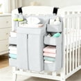 thumbnail image 4 of Dyegold Nursery Storage Rack Hanging Diaper Organizer Bag Multifunctional Washable Oxford Crib Caddy for Baby Supplies 22.8 in Beige, 4 of 6