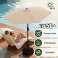 thumbnail image 4 of Easthome 7.5' Patio Umbrella Outdoor Table Market Umbrella with Smooth Crank handle, 6 Ribs, Backyard, Poolside, Garden - Beige, 4 of 10