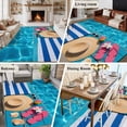 thumbnail image 5 of 5'x7' Area Rugs for Living Room Bedroom, Swimming Pool Washable Rug Carpet Runner Indoor Outdoor, Blue Summer Beach Sea Ocean Non Slip Floor Mats Area Rug for Kitchen, Nursery, 5 of 8