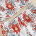 thumbnail image 6 of Bagilaanoe 2pcs Toddler Baby Girl Summer Outfits Pants Set Flower Sleeveless Crop Tops + Flare Trousers 6M 12M 2T 3T 4T 5T Kids Casual Clothes, 6 of 7