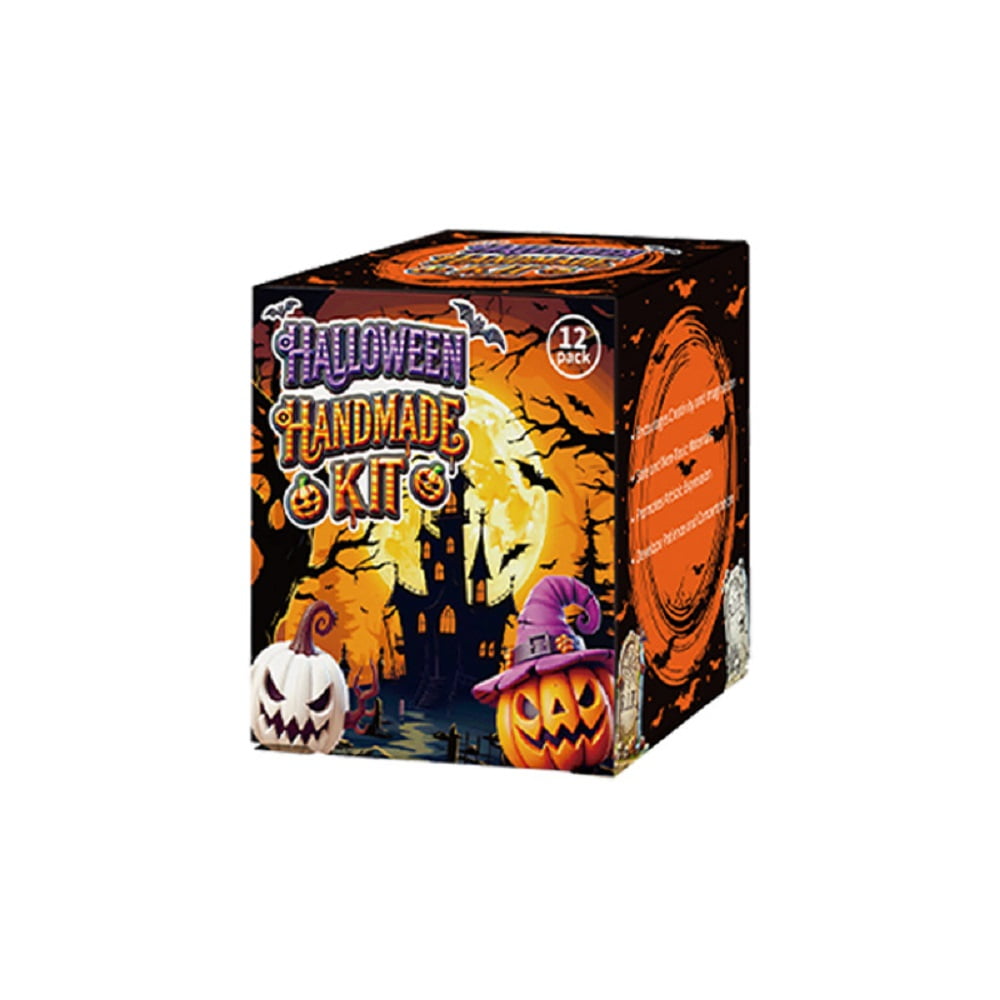 12Pack Jack-O-Lantern Craft Kit,Halloween Craft DIY Kit Build a Pumpkin Craft Kits Moldable Clay for Gift Favors Activity(29pcs)