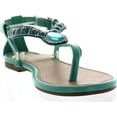 thumbnail image 3 of SUNNY DAY ZALIA-4 Women's T-strap Rhinestone Buckle Strap Flat Thong Sandals, 3 of 4