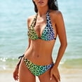 thumbnail image 2 of SKQIT Bikini Sets for Women Halter Sexy Bathing Suits Leopard Print 2 Piece Swimsuit, 2 of 7