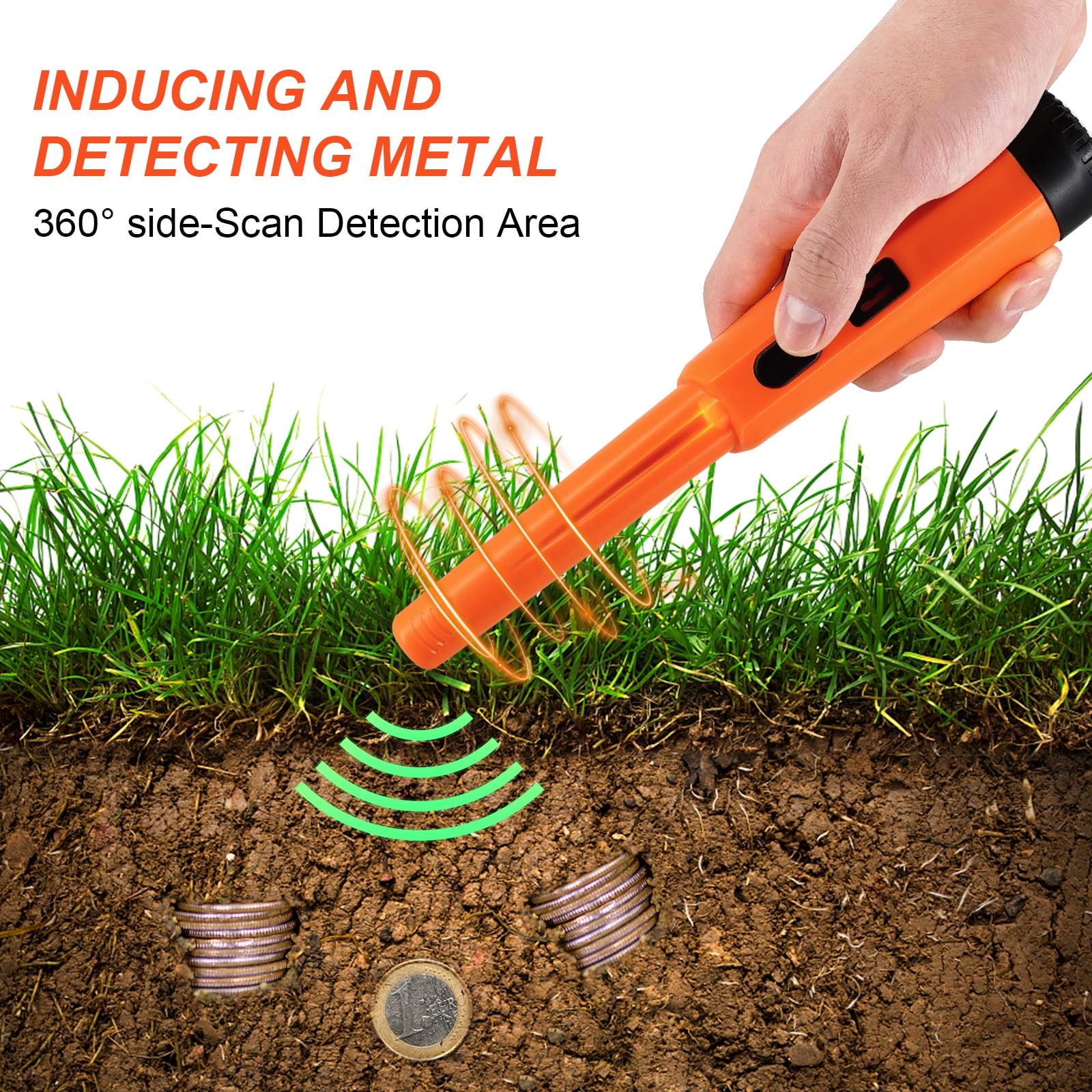 Yokua Metal Detector Pinpointer- Waterproof Handheld Pin Pointer Wand Gold Treasure