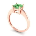 thumbnail image 2 of Solitaire Engagement Ring for Women - 1.5ct Simulated Green Diamond in 14K Rose Gold Promise Ring, 2 of 6