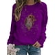 thumbnail image 1 of Blusa de manga larga de otoño para mujer Blusa con cuello redondo Camiseta casual Camisas estampadas, 1 of 2