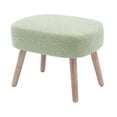 thumbnail image 5 of Mid-Century Modern 16.5" Tall Water and Stain Resistant Boucle Fabric Upholstered Ottoman with Wooden Legs, Desert Sage, 5 of 5
