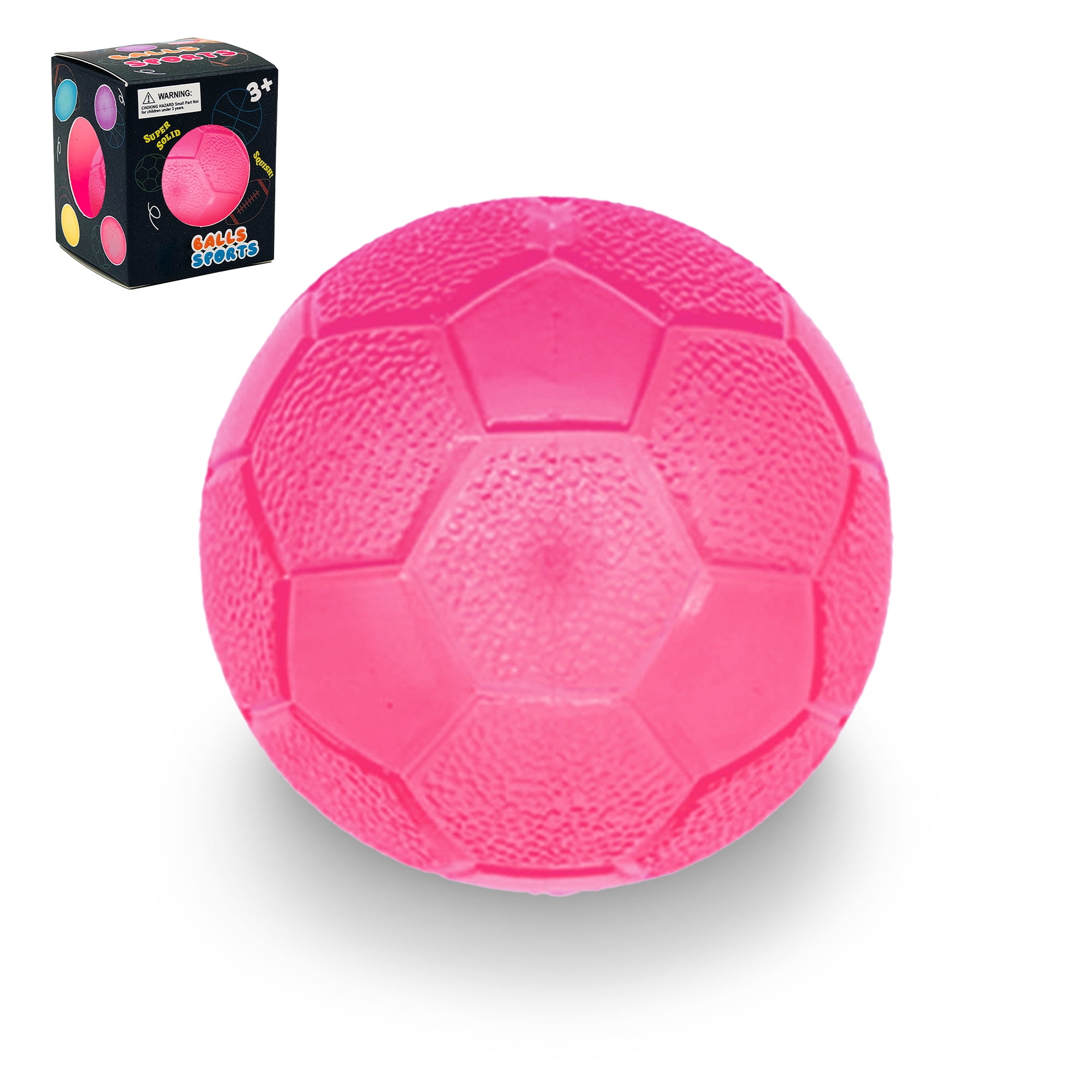 Soccer Shape Squeeze Toys for Kids Adults Soft Silicone Slow Rising Stress Ball Sensory Fidget Toy Autism ADHD Anxiety Relief Home Office Fun Decor Pink