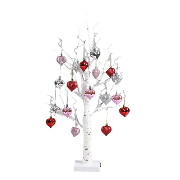 Bearachild Lámpara de árbol de San Valentín ABS con luces LED blancas cálidas que emiten un brillo suave, decoración diaria, luz LED Decoración del hogar