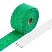 Uxcell Fiberglass Exhaust Wrap Tape,2"x16.4' Green Header Heat Wrap with 4 Stainless Ties