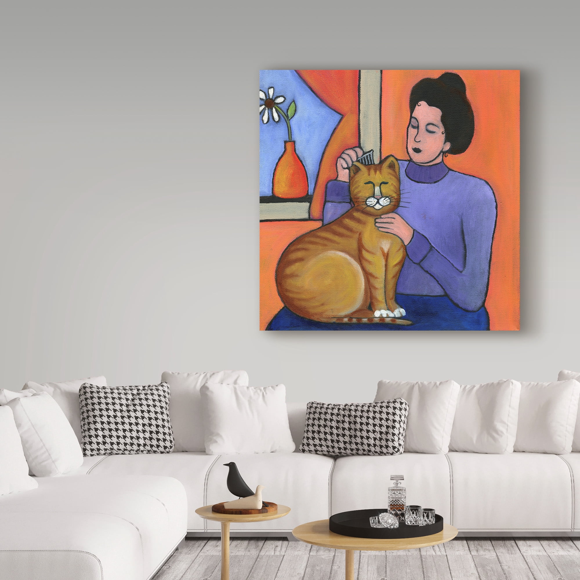Trademark Fine Art 'Pretty Kitty Blue' Canvas Art by Cheryl Bartley