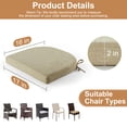 thumbnail image 6 of Panpaddle Outdoor Seat Pads Seat Cushions 4-Piece Solid Waterproof Patio Seat Chair Cushions 17"X16"X2" Rounded Square Patio Cushions, Beige, Set of 4, 6 of 8