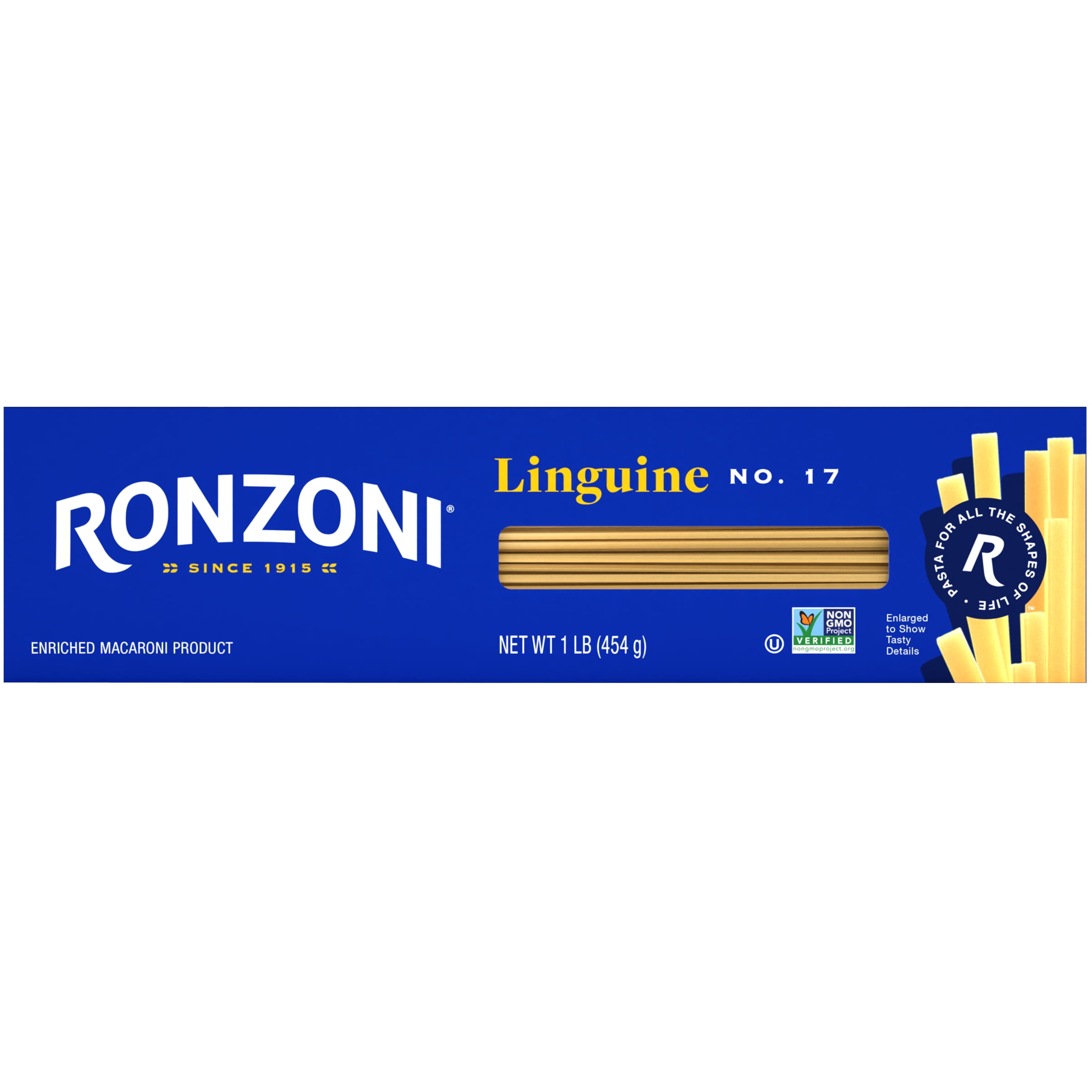 (4 pack) Ronzoni Linguine, 16 oz, Non-GMO Long Pasta for a Variety of Dishes, (Shelf Stable) Box