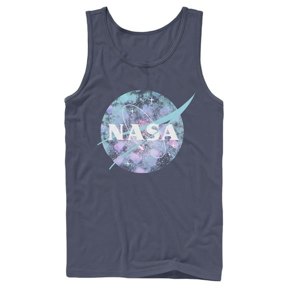 Men's NASA Microscope Logo  Tank Top Navy Blue X Large
