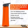 thumbnail image 3 of Plastic Bottles with Drink Spout 22 oz. Set of 10, Bulk Pack - Great for Gym, Hiking, Cycling, Camping, Backpacking, School - Orange, 3 of 5