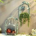 thumbnail image 5 of Vintage Country Wall Hanging Wire Iron Half Bird Cage Flower Pot Garden Decoration Retro Birdcage Storage Rack Pot A, 5 of 9