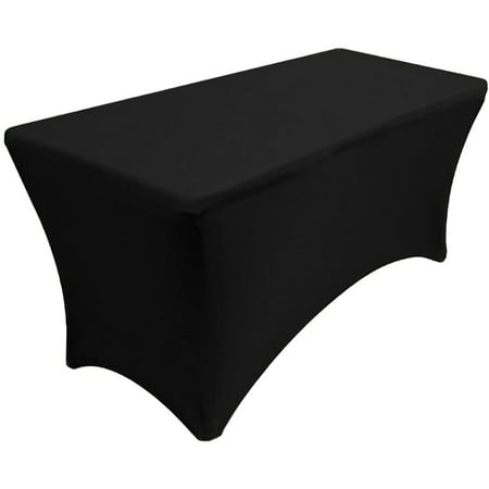 4 Foot 24x48 Black Stretch Spandex Table Cover by Banquet Tables Pro
