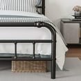 thumbnail image 2 of QFTIME King Bed Frame with Headboard, Heavy-Duty Metal Platform Bed Frame with 18" High, Non-Slip and Noise-Free, No Box Spring Needed, Black, 2 of 8