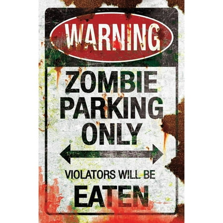 Zombie Parking Metal Sign Halloween Decoration