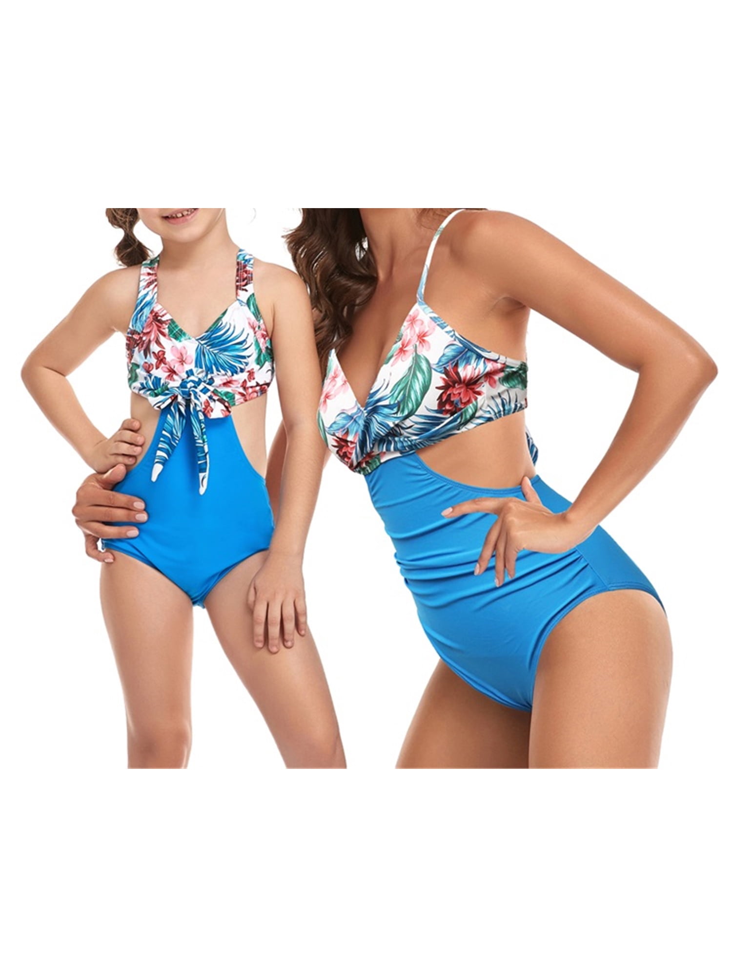 matching leopard bathing suits