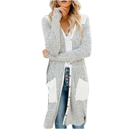 

Trench Coats for Women Puffer Jacket Womens Women s Trendy Street Long Sleeve Mid-length Printed Casual Cardigan Coat Cardigan for Women Clearance Girls Winter Coats White M