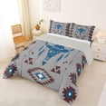 thumbnail image 2 of jejeloiu Calm Western Full Size Comforter Sets,Serene Print Bedding Comforter Set For Boys,Gray Blue,Light Gray Reversible,3pcs,1 Comforter and 2 Pillowcases, 2 of 7