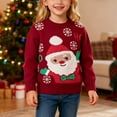 thumbnail image 2 of Christmas Sweaters for Women Cozy Winter g_irls Knit Sweater Festive Santa Pattern Soft Yarn Pullover Top For Toddlers And k`ids Holiday Outfit Ugly Christmas Sweaters, 2 of 9